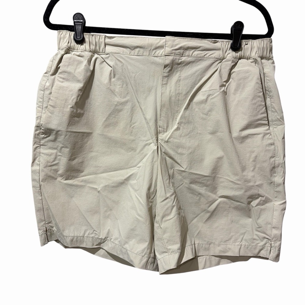 Nordstrom Shorts‎ Men Slim Fit Tech Smart Inseam 8" Khaki Nylon Pull On Tie